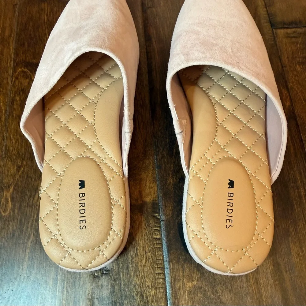 Birdies The Lark in Pink Chiffon Suede Slide Mule Size 7.5 Office Business - Picture 5 of 9